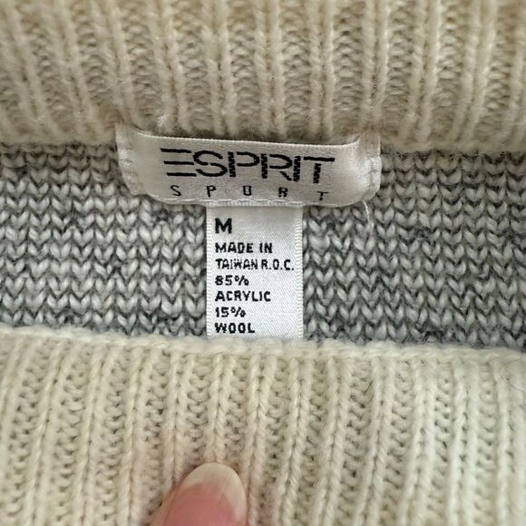 Vintage Espirit White Fair Isle Snowflake Sweater Medium - Picture 3 of 6